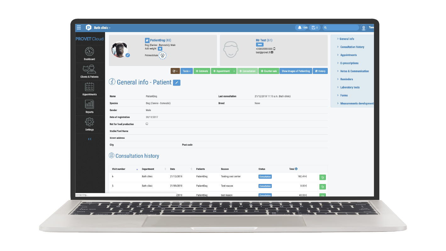 Provet Dashboard