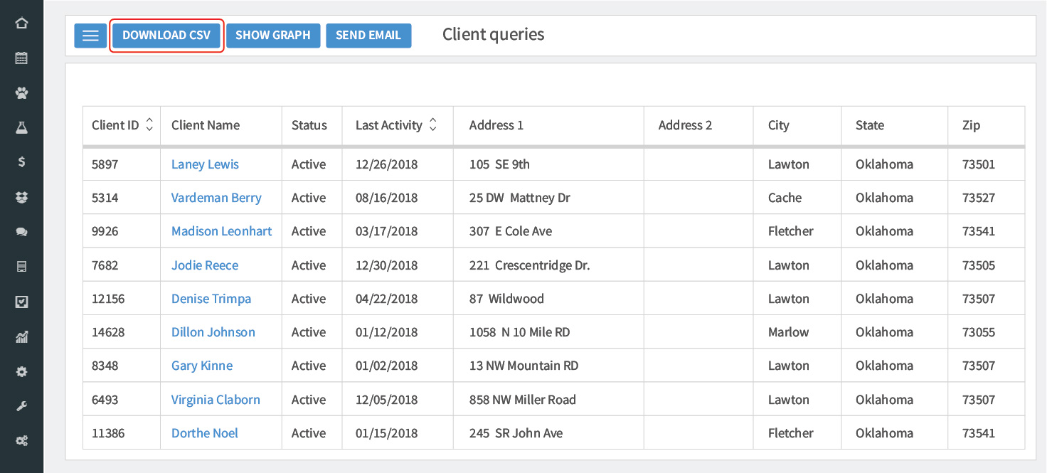 send postcard to lapsing clients through VETport