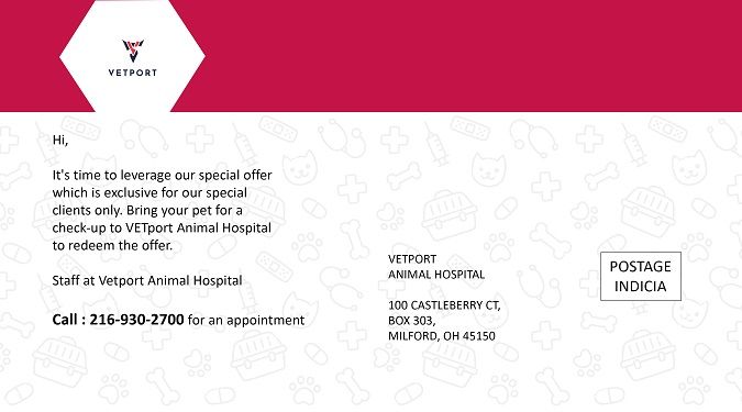 veterinary offer card